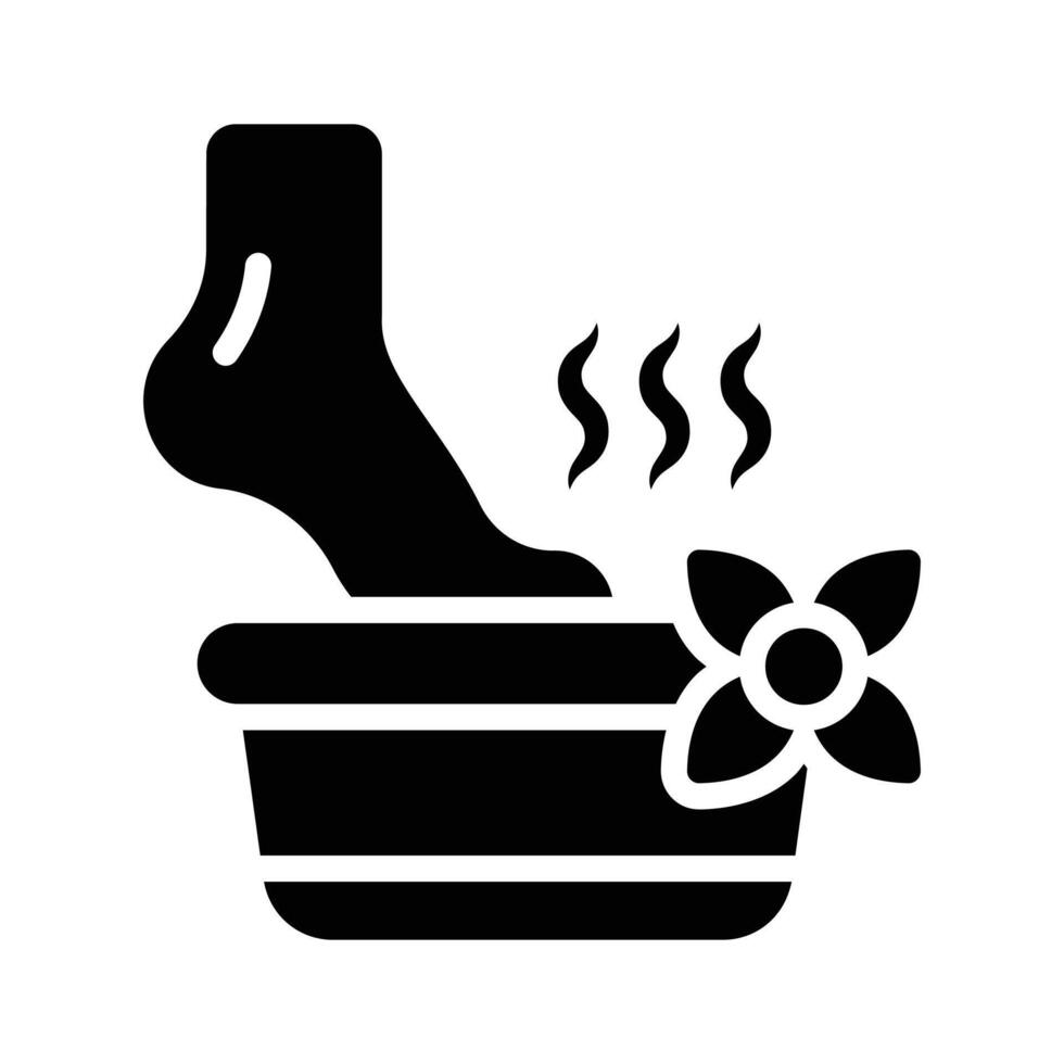 Foot therapy bowl for soothing and rejuvenating tired feet.. vector