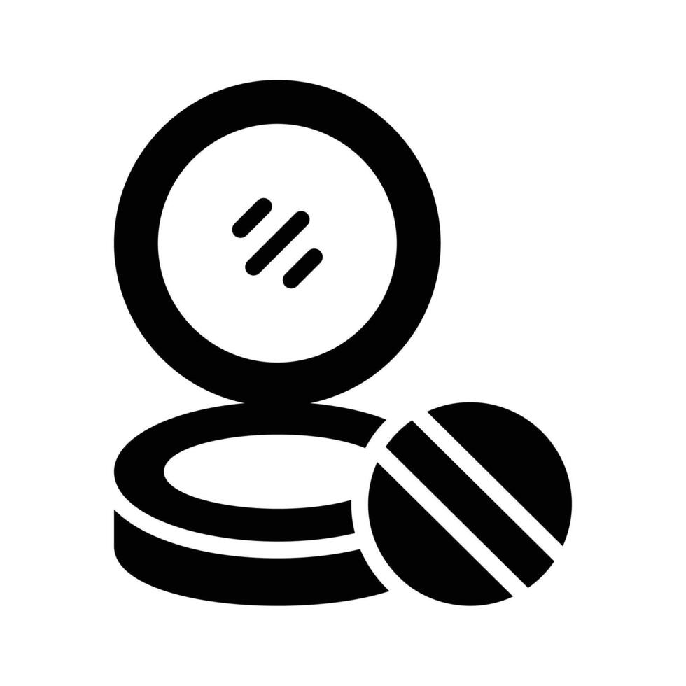 Eye catching icon depicts an open compact powder.. vector