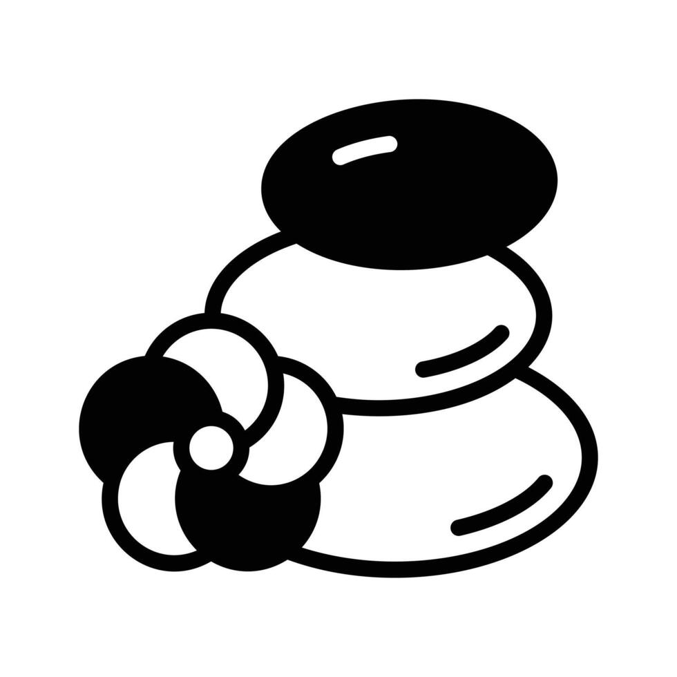 Relaxing, spa, massage, concept icon of hot stones in modern style... vector