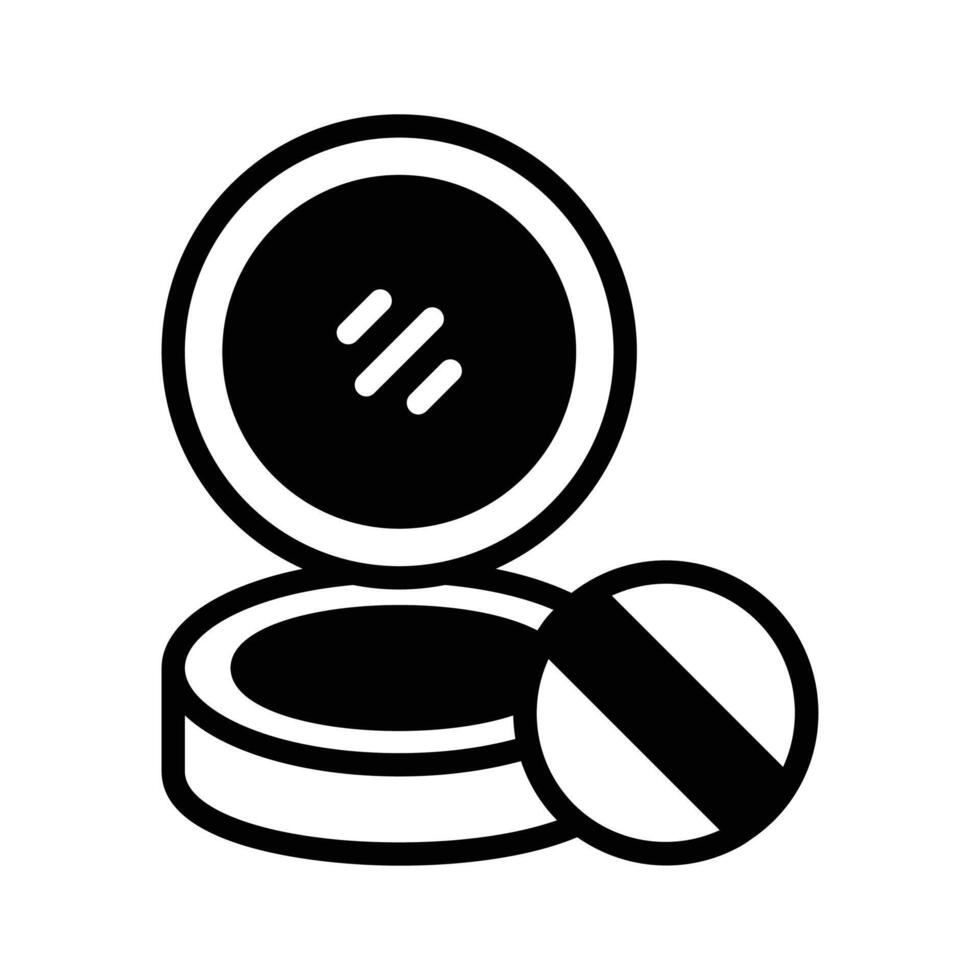 Eye catching icon depicts an open compact powder... vector