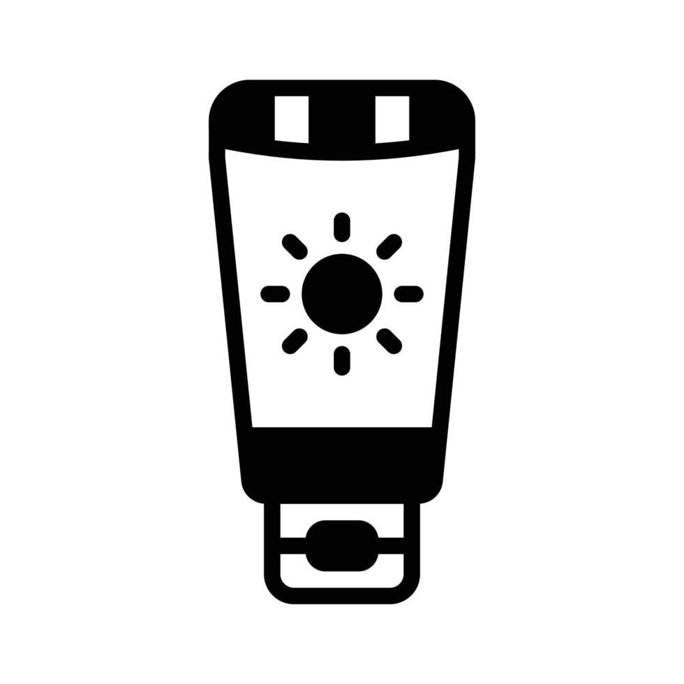 Sunscreen tube protecting skin from harmful UV rays... vector