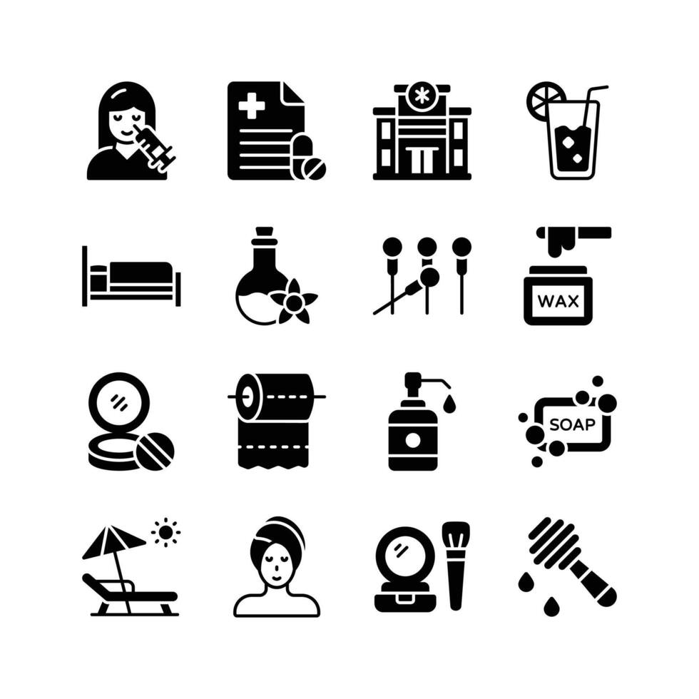 Grab this amazing healthcare and beauty icons in trendy design style. vector