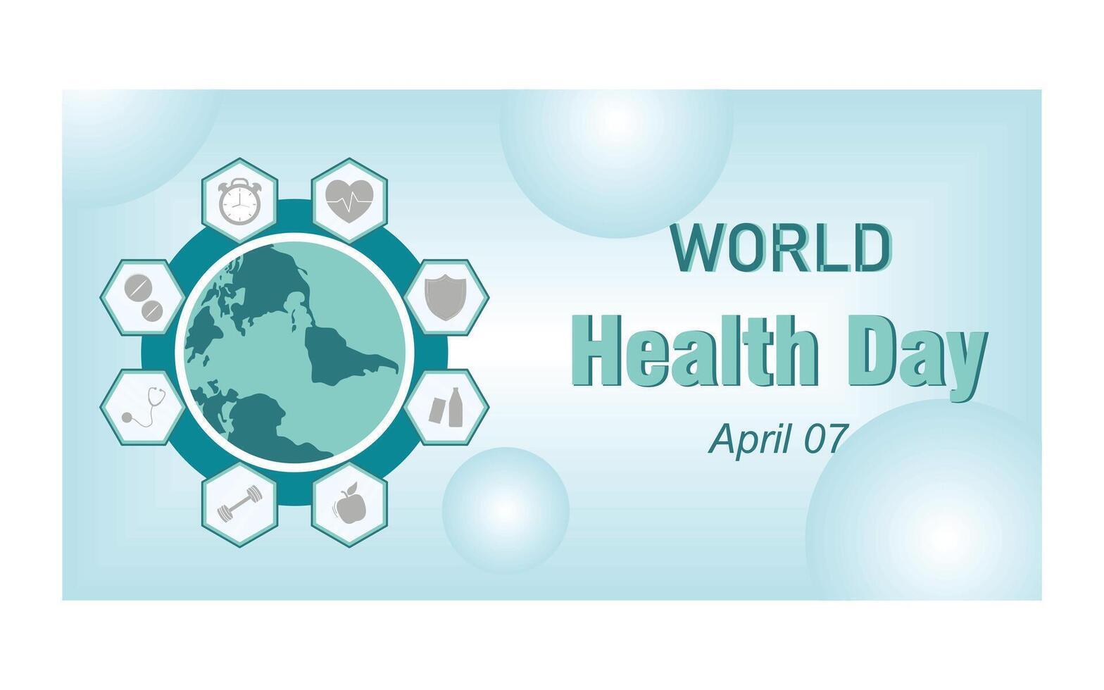 World Health day is observed every year on April 7, to raise awareness about the overall health and well-being of people across the globe. flat modern illustration vector