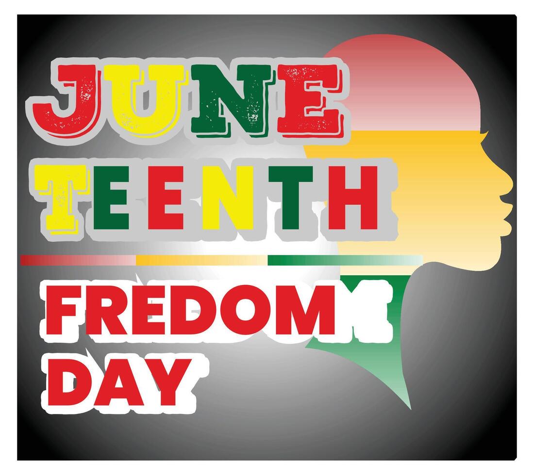 Juneteenth Freedom Day Graphic Featuring Colorful Text and Silhouette. vector
