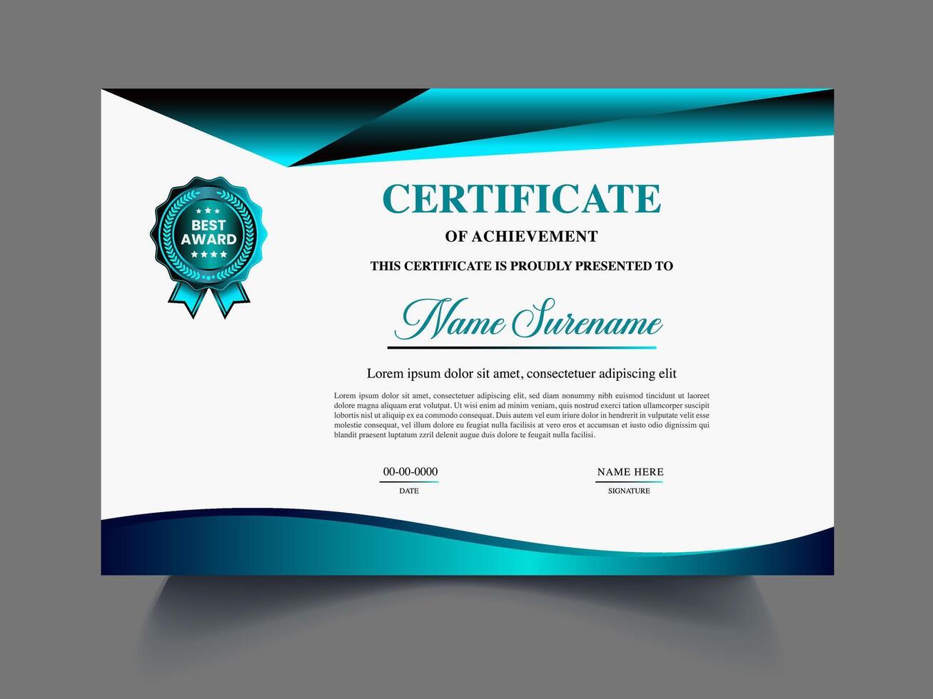 creative Professional luxury Certificate design template vector