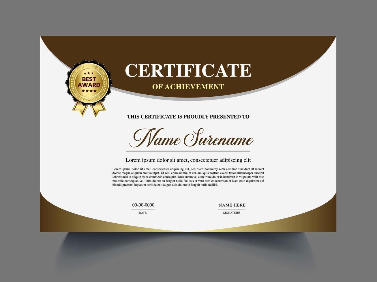 Professional luxury Certificate design template vector