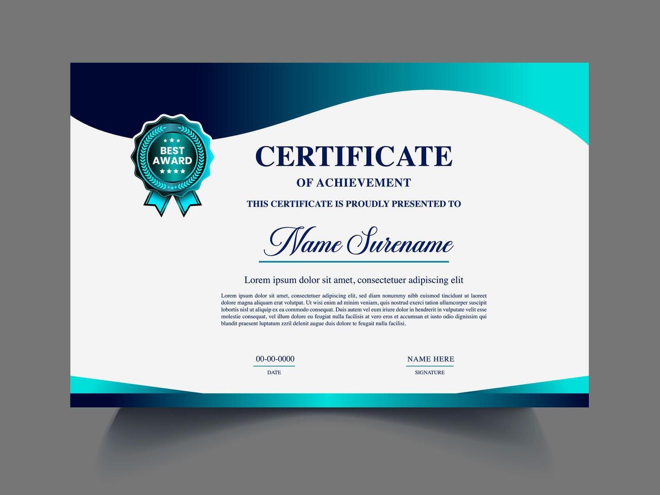 exclusive Professional luxury Certificate design template vector