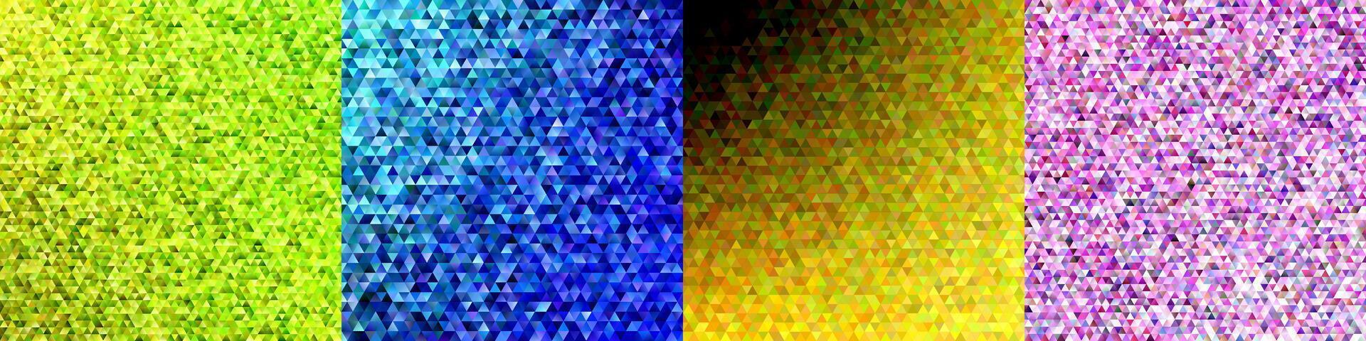 Abstract colored triangle polygon background set vector