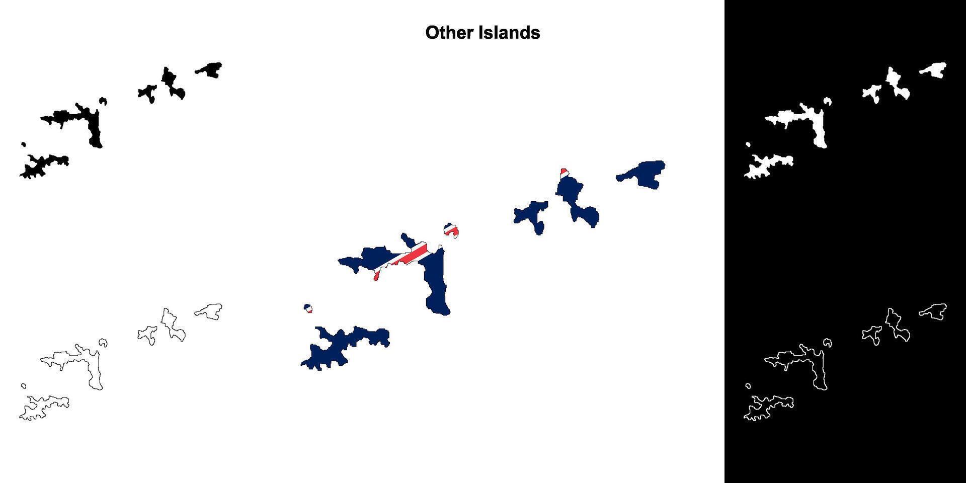 Other Islands district outline map set vector