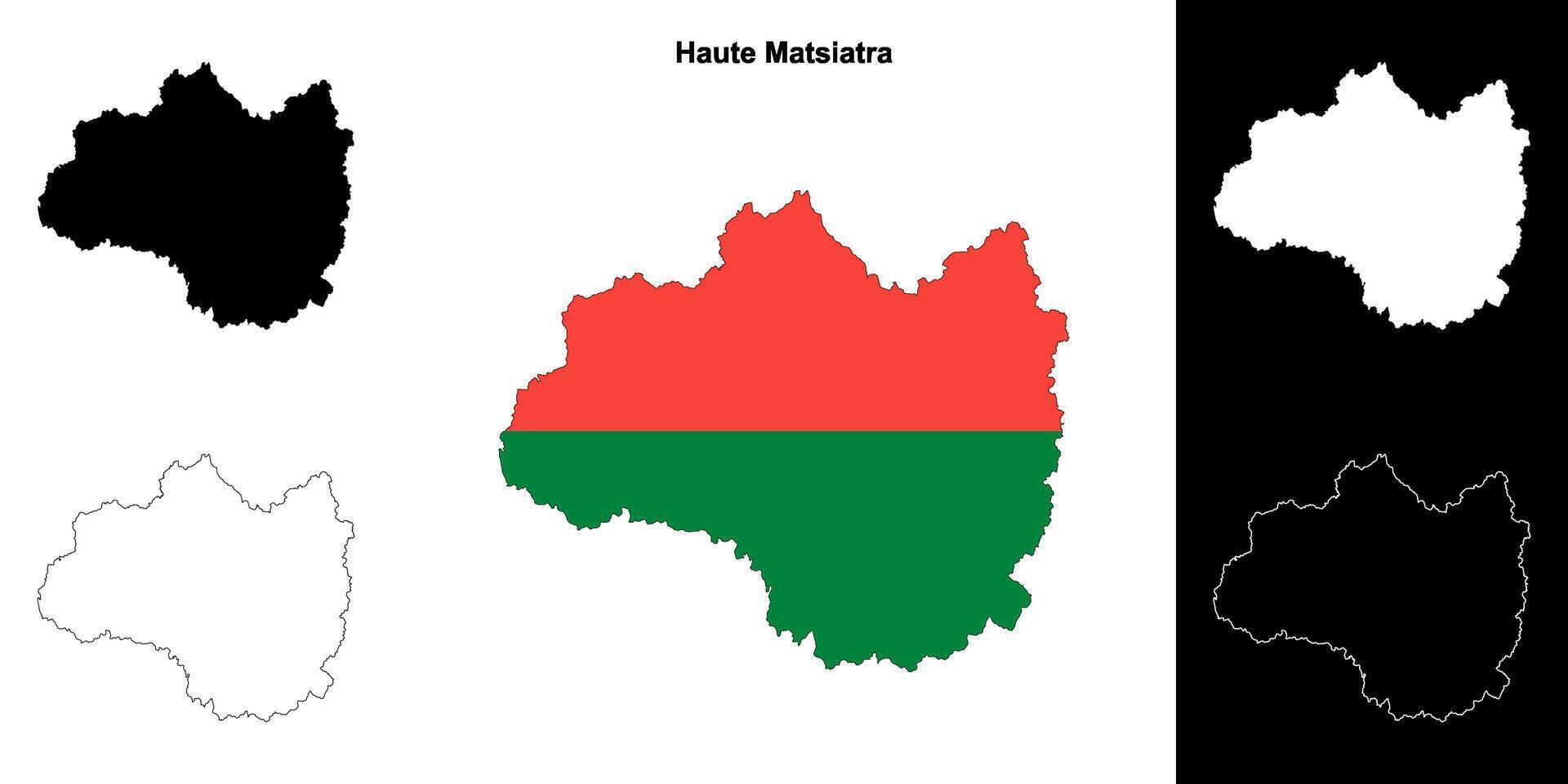 Haute Matsiatra region outline map set vector
