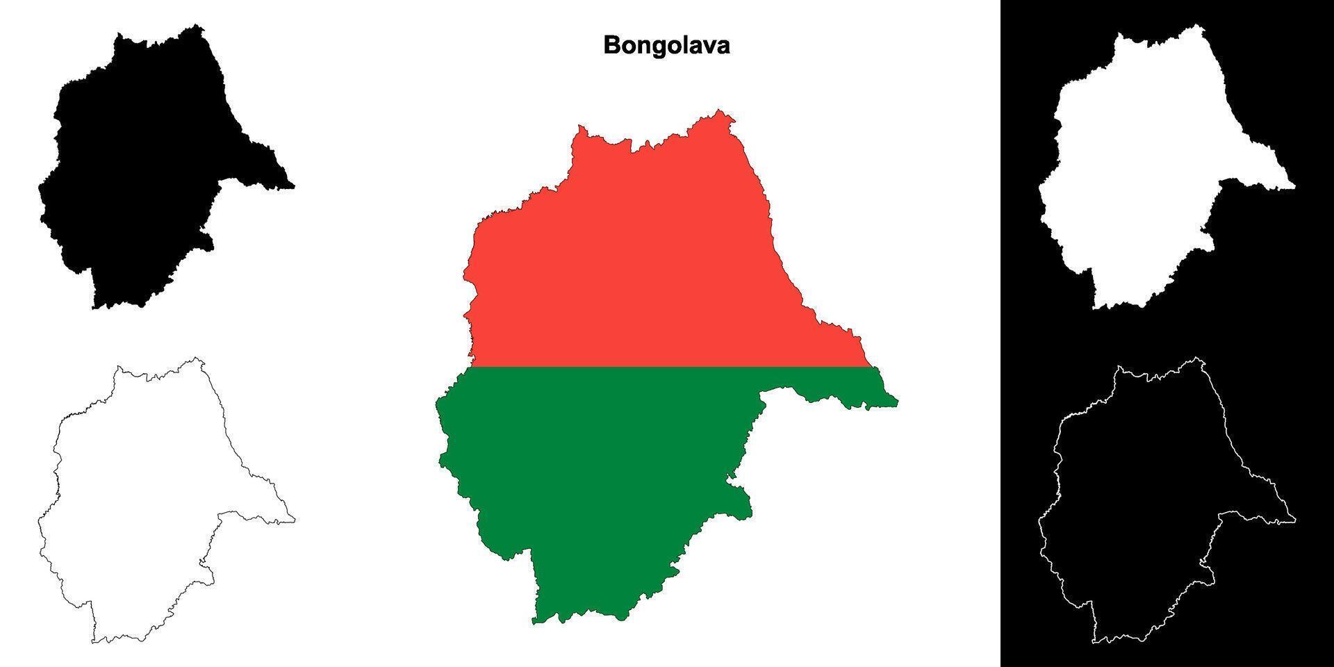 Bongolava region outline map set vector