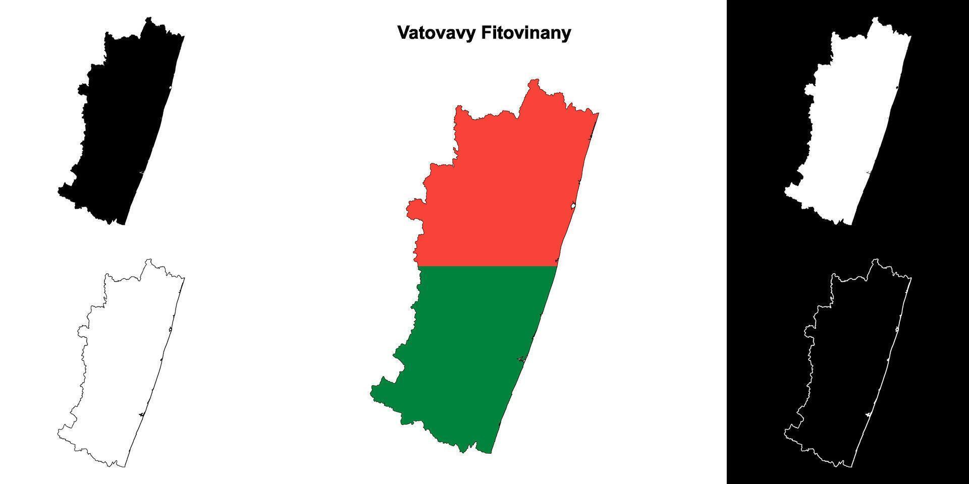 Vatovavy Fitovinany region outline map set vector