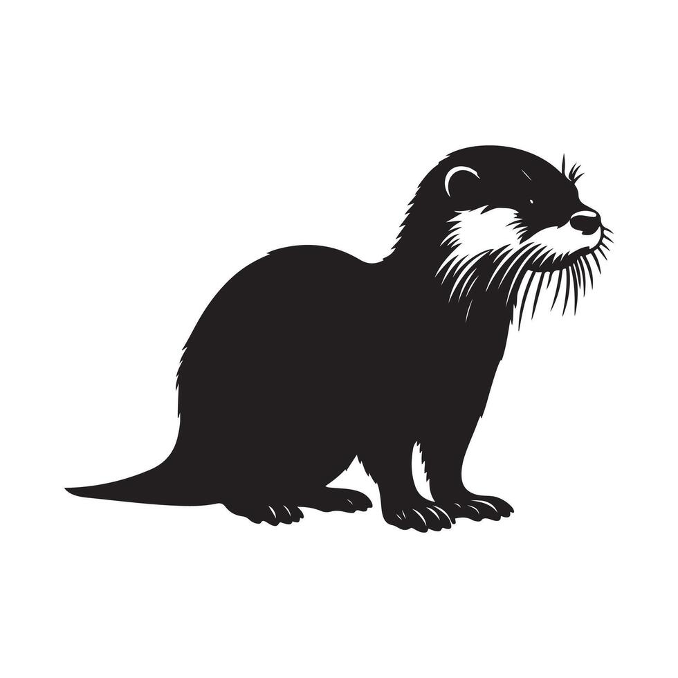 Otter Silhouette Vectors for T-Shirt Designs and Apparel Customization
