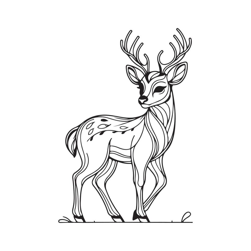 High-Quality Deer Line Art Vectors for Posters and Marketing Collateral