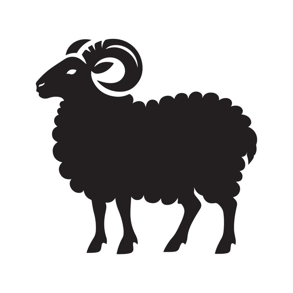Sheep Silhouette Vectors Illustrations for Print, Packaging, and Branding