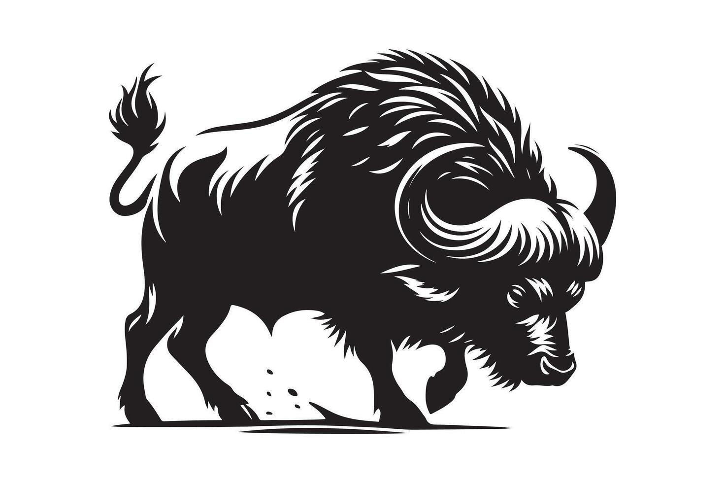 Premium Buffalo Silhouette Vectors for Digital and Print Media