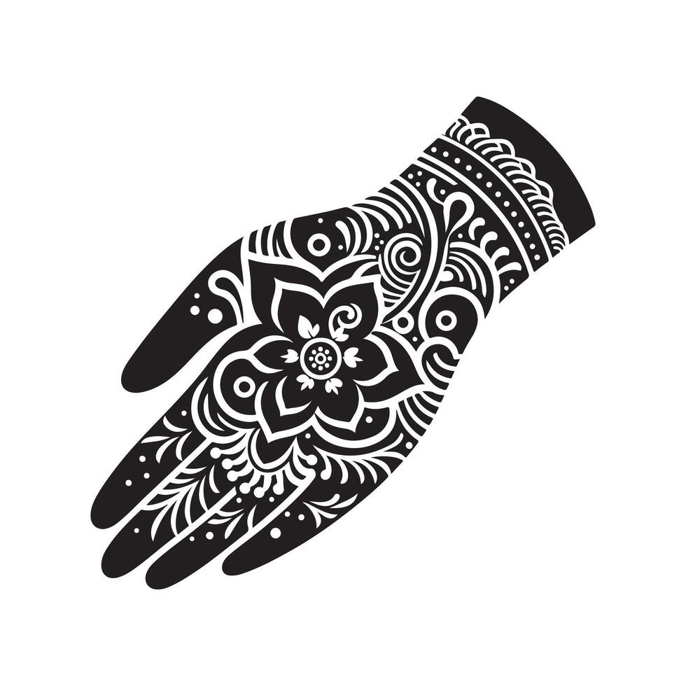 Stylized Mehendi Silhouette Vectors for Trendy Fashion Designs