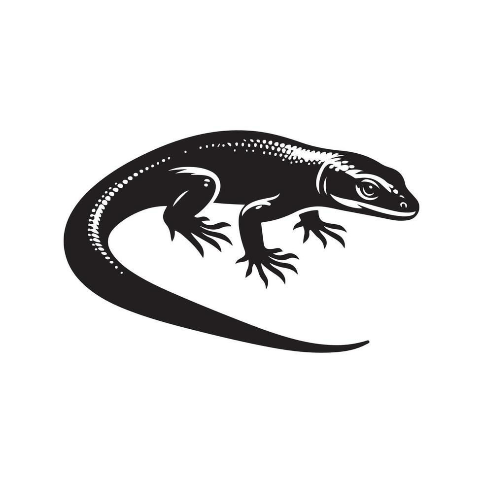Stylized Lizard Silhouette Vectors for Eco-Friendly Graphic Projects