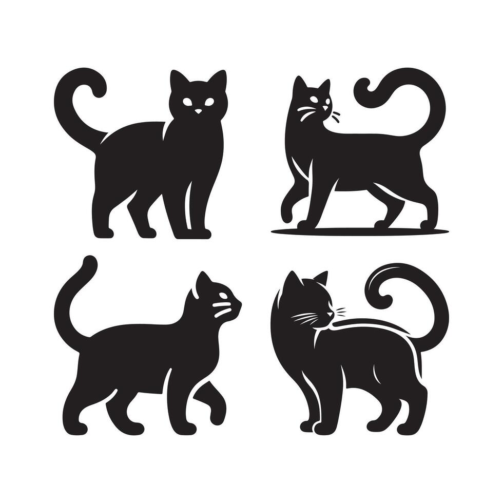 Premium Cat Silhouette Vectors for Pet-Themed Graphic Design Projects