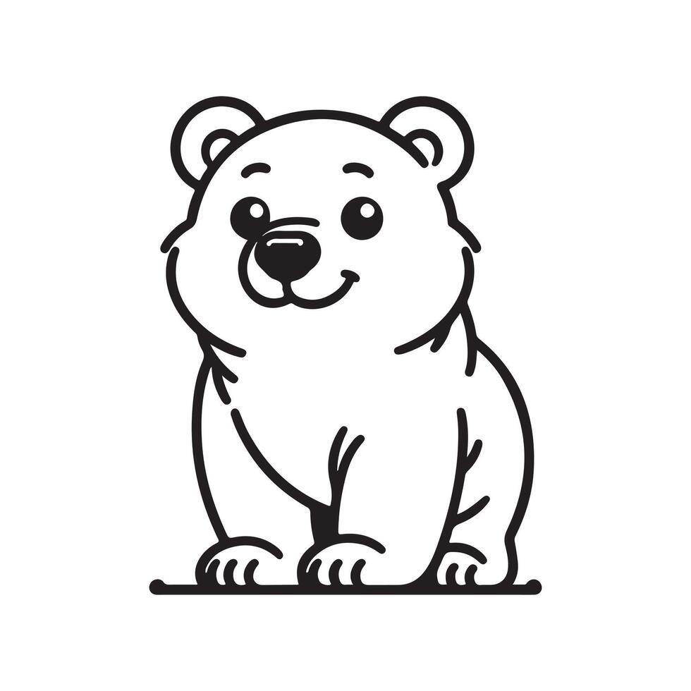 Bear Line Art Silhouettes for Digital Graphics and Eco-Friendly Artwork vector