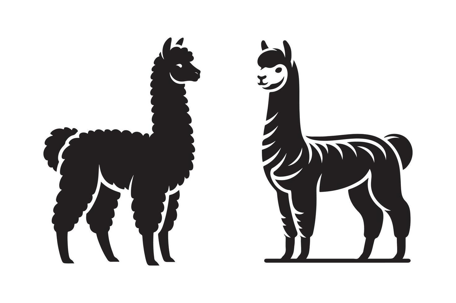 Custom Alpaca Silhouette Vectors Illustrations for Creative Designs