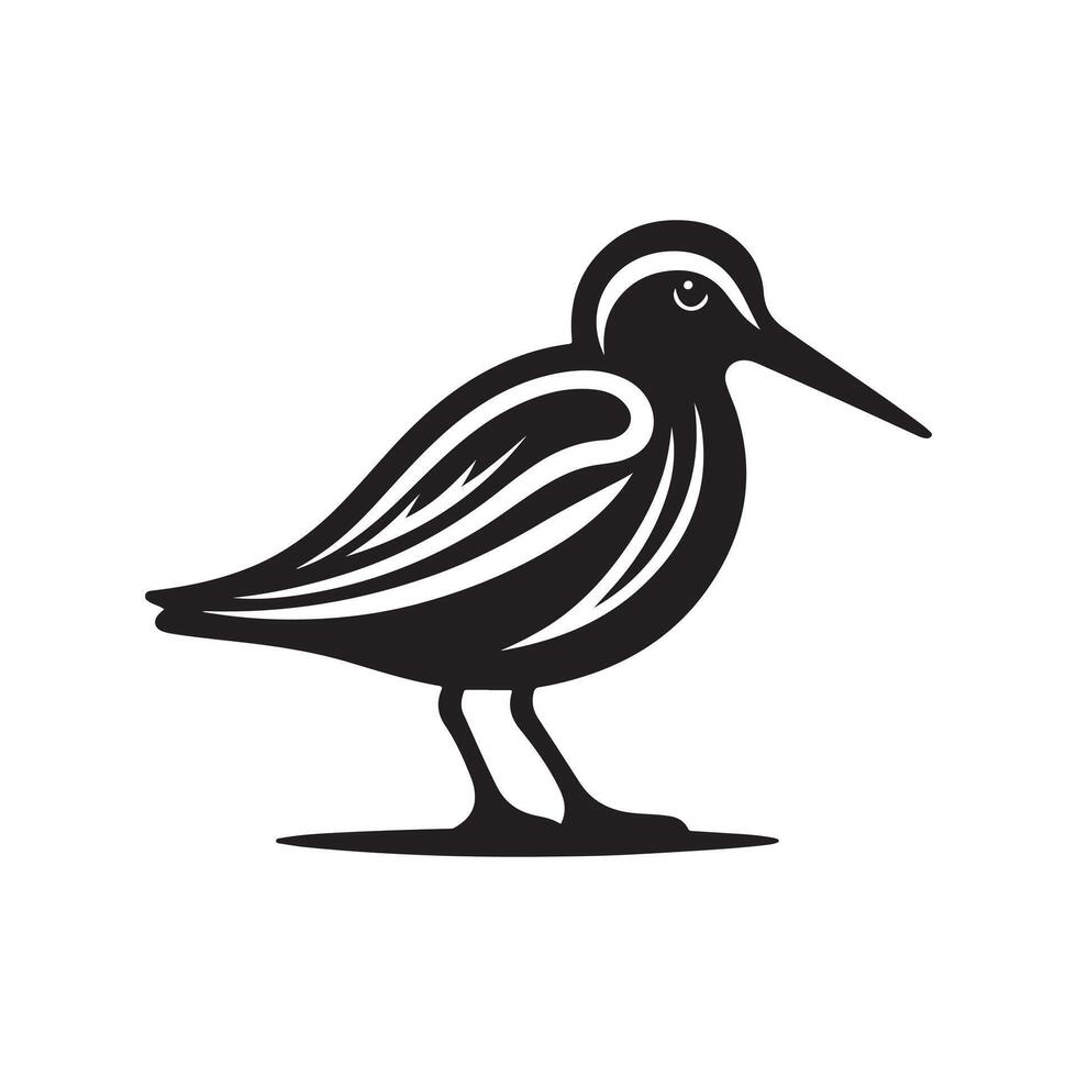 Nature-Inspired Sandpiper Silhouette Vectors for Eco-Themed Branding