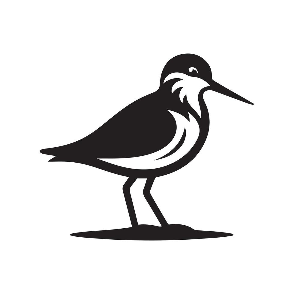Sandpiper Silhouette Vectors for Birdwatching and Wildlife Conservation Graphics