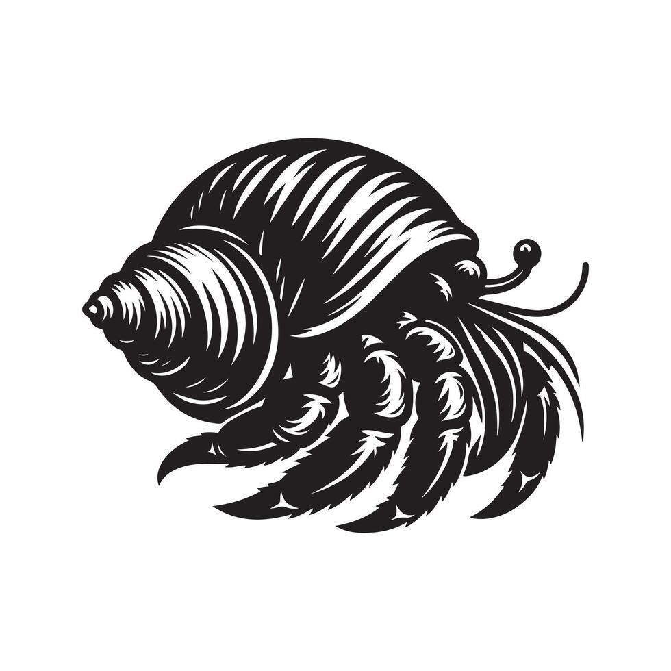 Crab Hermit Silhouette Vectors for Coastal Branding and Advertising