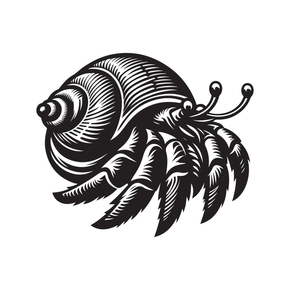 Crab Hermit Silhouette Vectors for Summer-Themed Graphic Designs