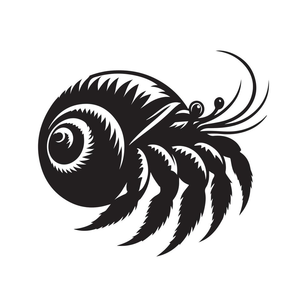 Download High-Quality Crab Hermit Silhouette Vectors for Eco Projects
