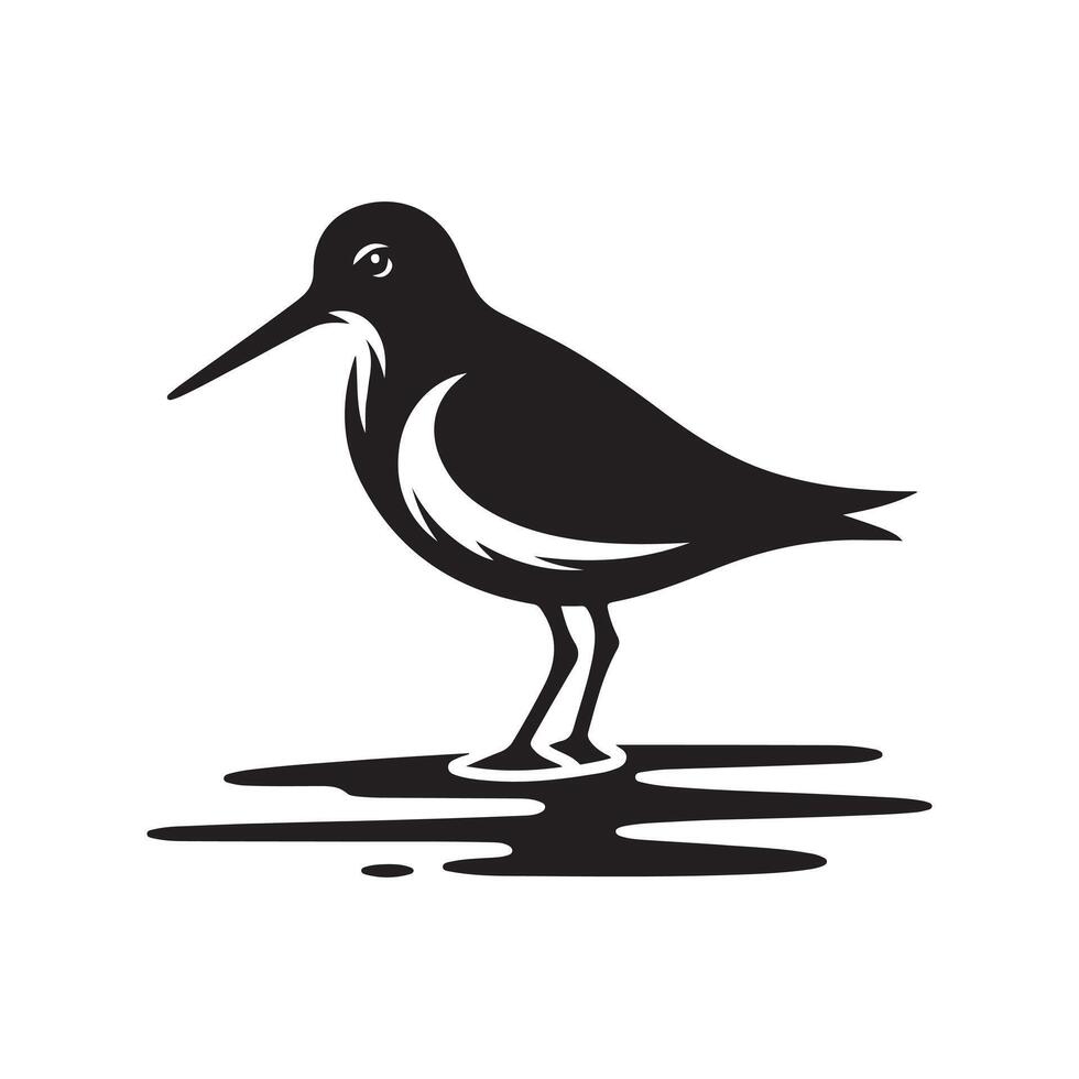 Elegant Sandpiper Silhouette Vectors for Print and Digital Branding