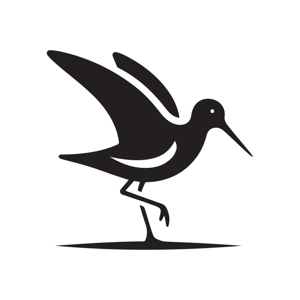 Sandpiper Silhouette Vectors for Beach Resorts and Coastal Business Graphics