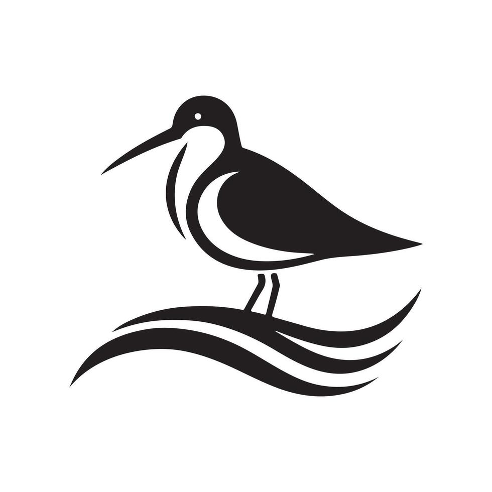 Elegant Sandpiper Silhouette Vectors for Nature and Bird Illustration Projects