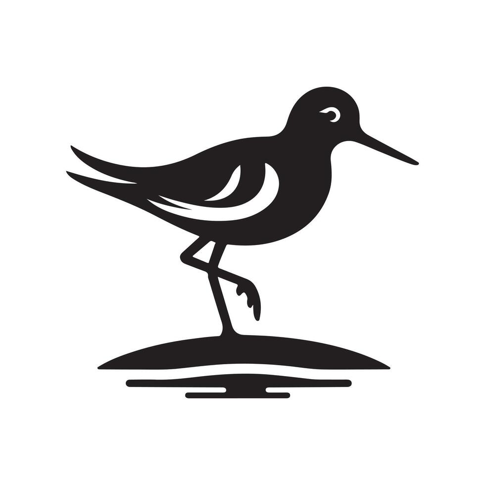 Sandpiper Silhouette Vectors for Seasonal and Holiday-Themed Designs