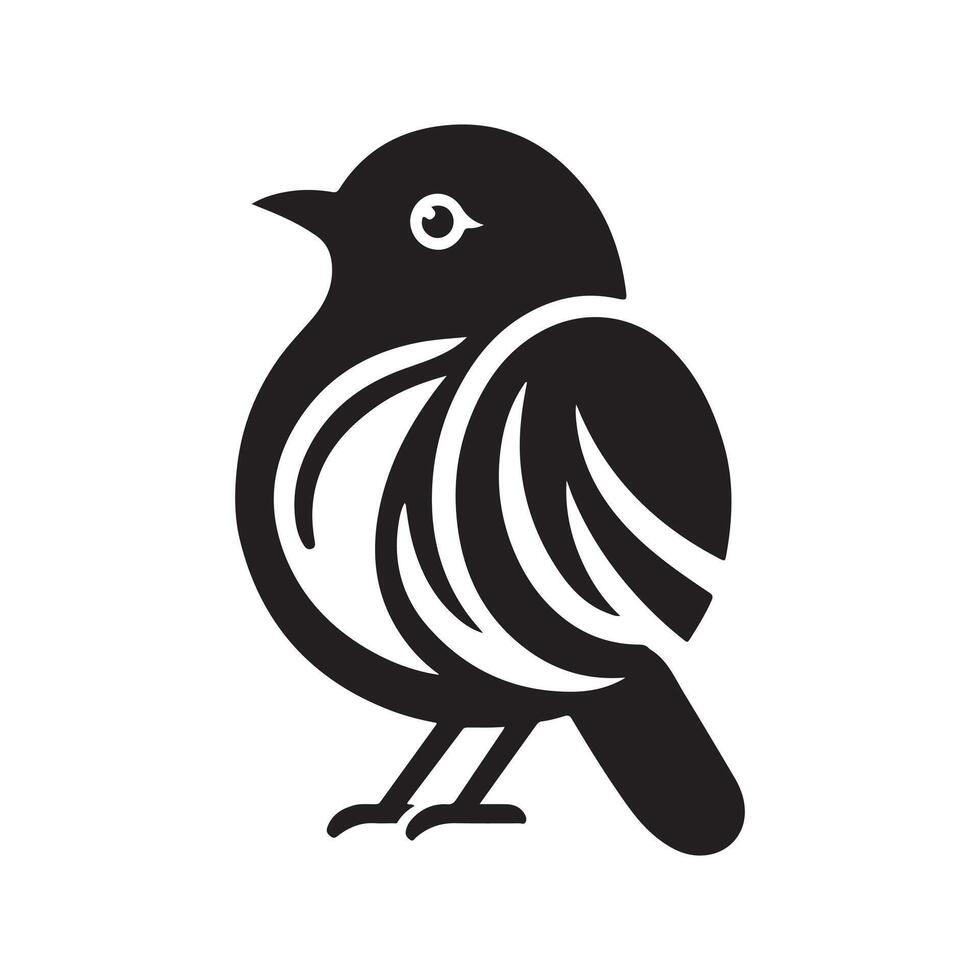 Robin Silhouette Vectors for Brochures and Wildlife Art