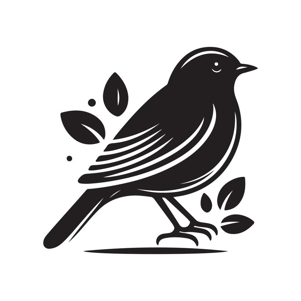 Stylized Robin Silhouette Vectors for Unique Graphic Designs