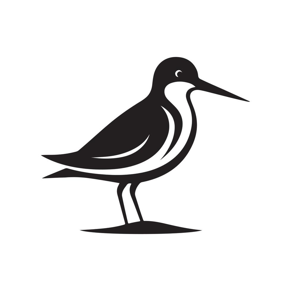Sandpiper Silhouette Vectors for Artistic Illustrations and Custom Graphics