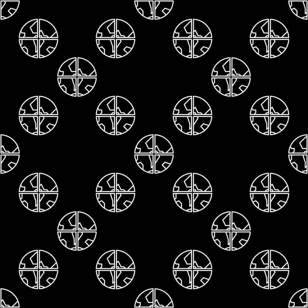 Earth Planet Multipolarity thin line seamless pattern vector