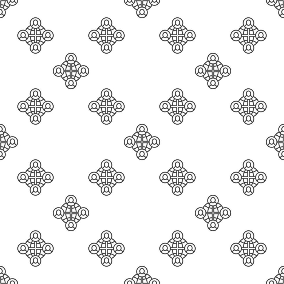 People with Earth Multipolarity outline seamless pattern vector