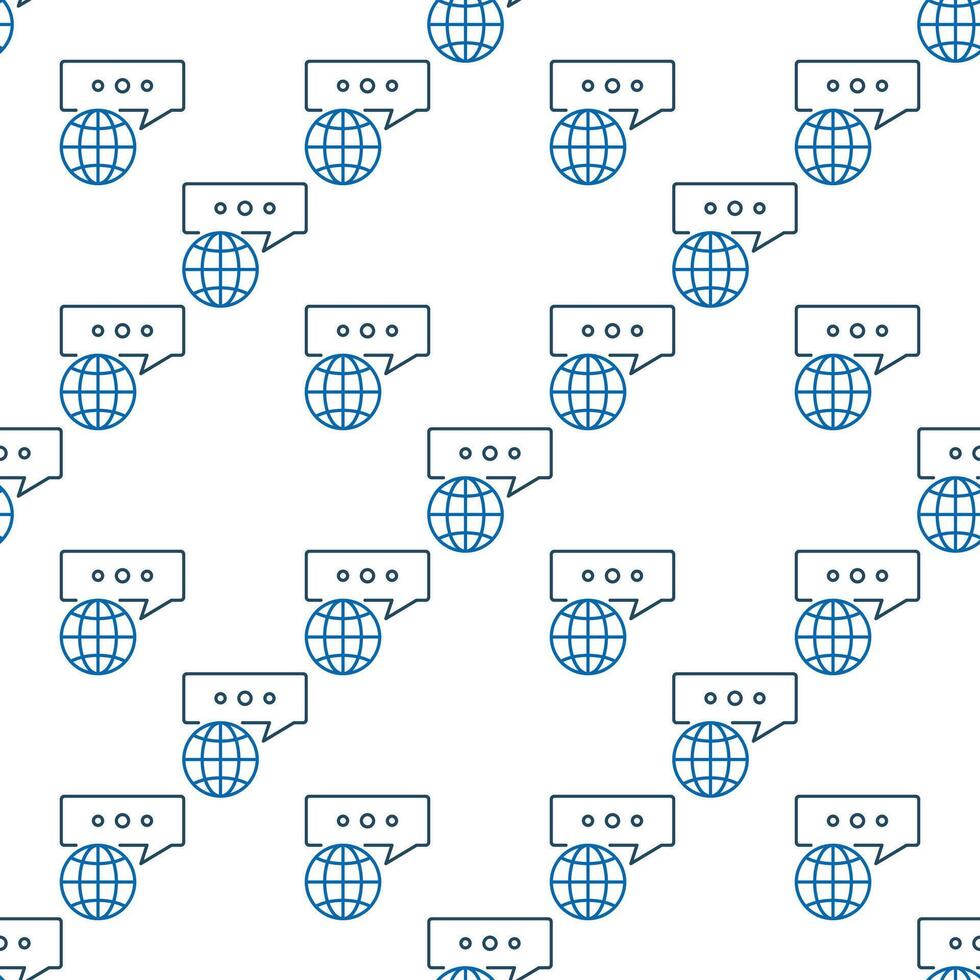 Earth Globe with Message Multipolarity thin line seamless pattern vector