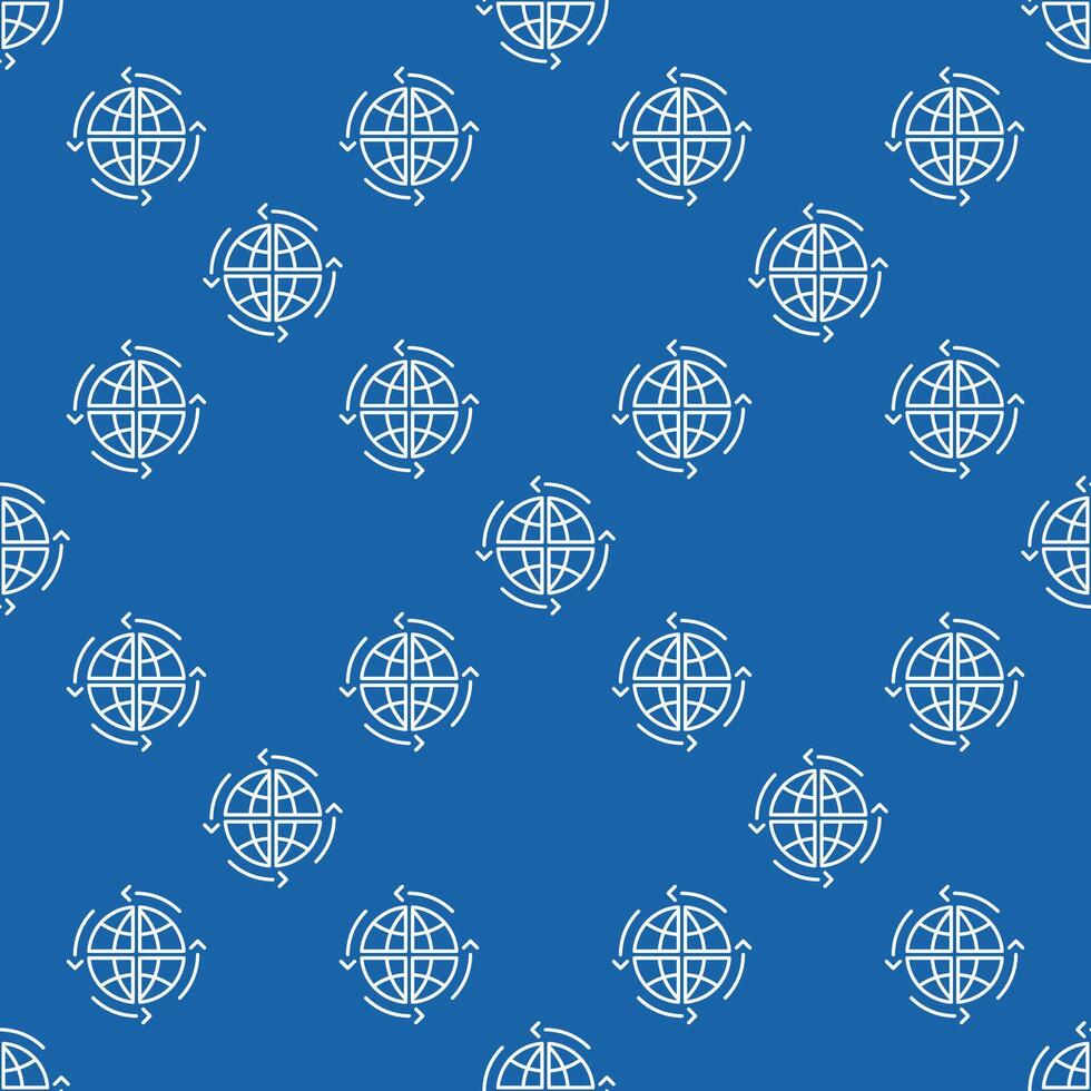 Earth Globe and Arrows Multipolarity thin line seamless pattern vector