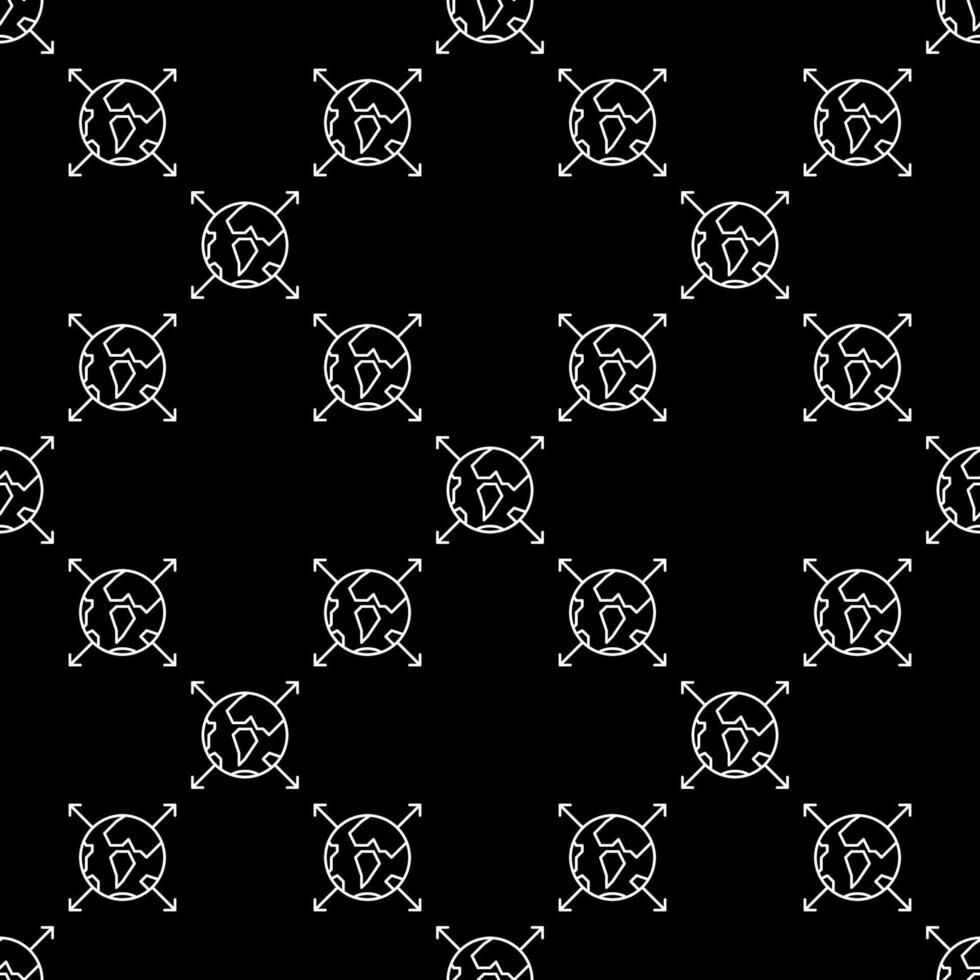 International Relations Earth Planet linear seamless pattern vector