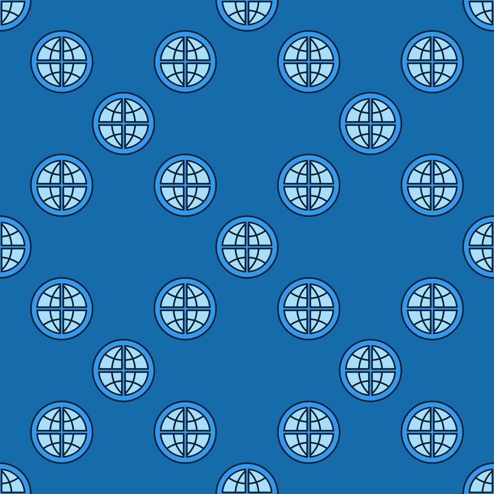 Multipolarity with Earth Globe blue seamless pattern vector