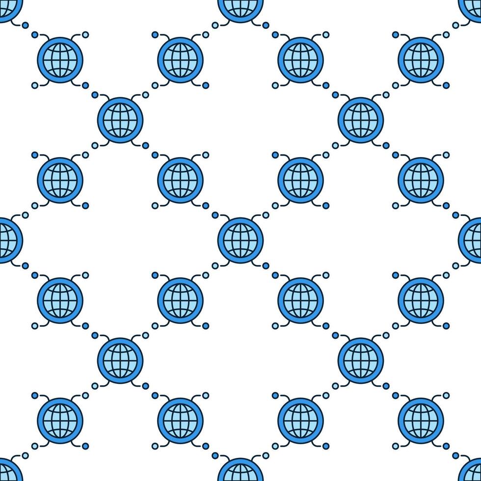 Multipolarity International Relations round blue seamless pattern vector
