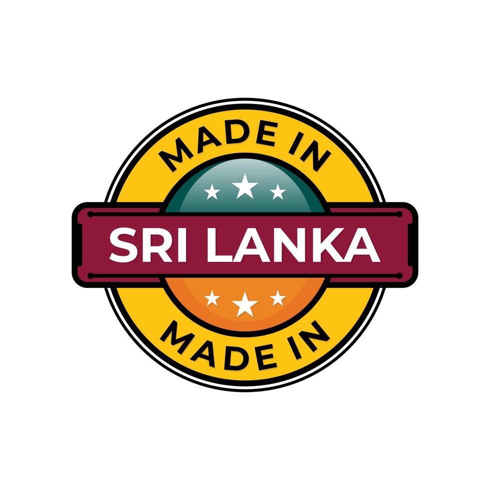 Made in Sri Lanka label icon emblem isolated on white background vector