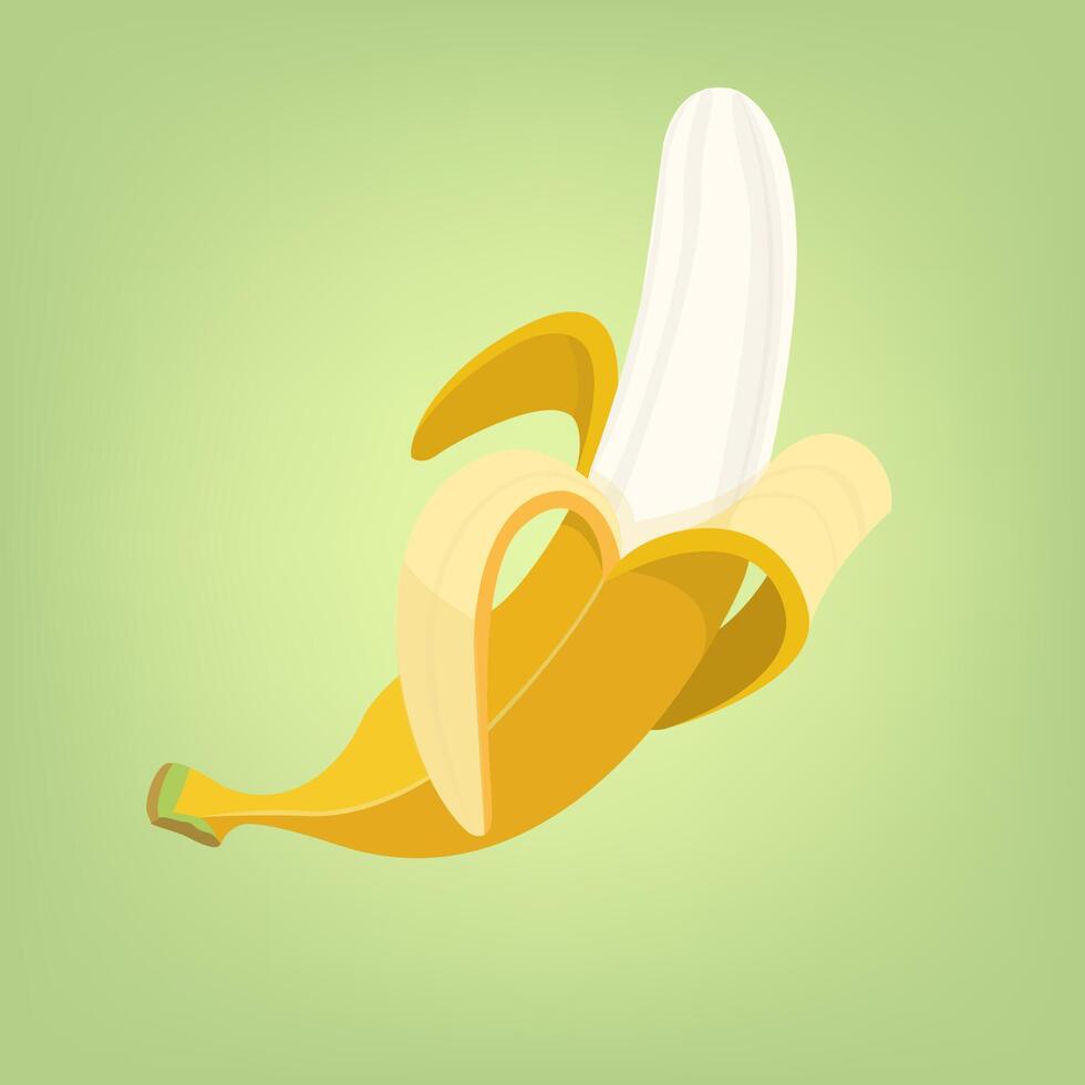 Fresh banana fruit icon. illustration. Banana on light background vector