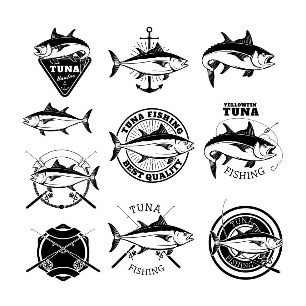 tuna fishing. Design elements for fishing team emblem. vector
