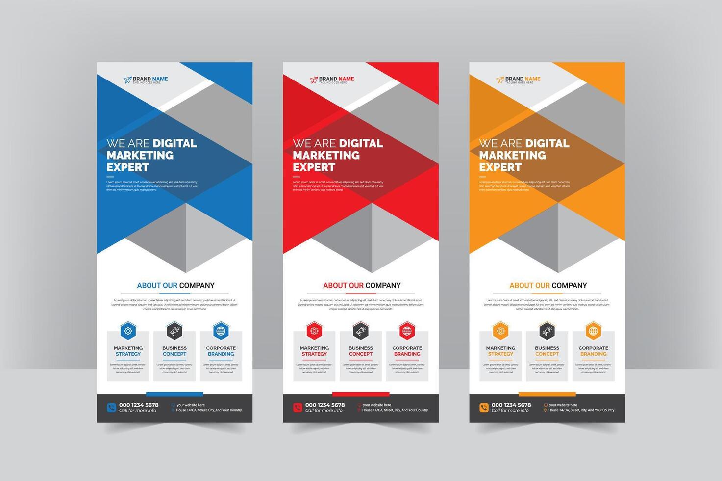 Corporate Business Roll-Up Banner Template vector