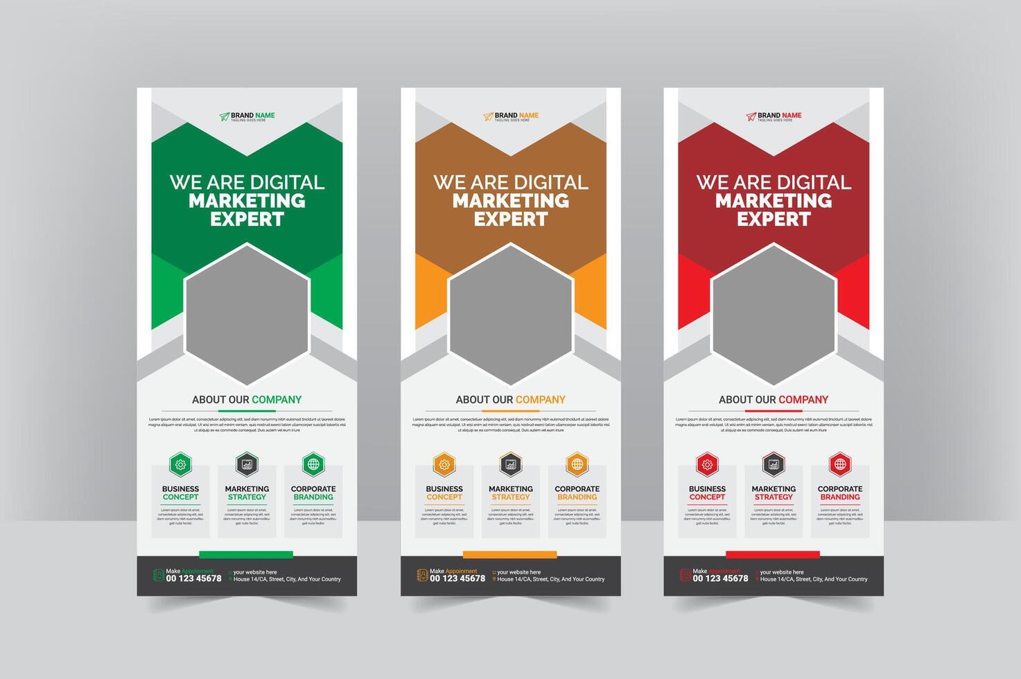 Professional Roll-Up Banner Design for Marketing vector