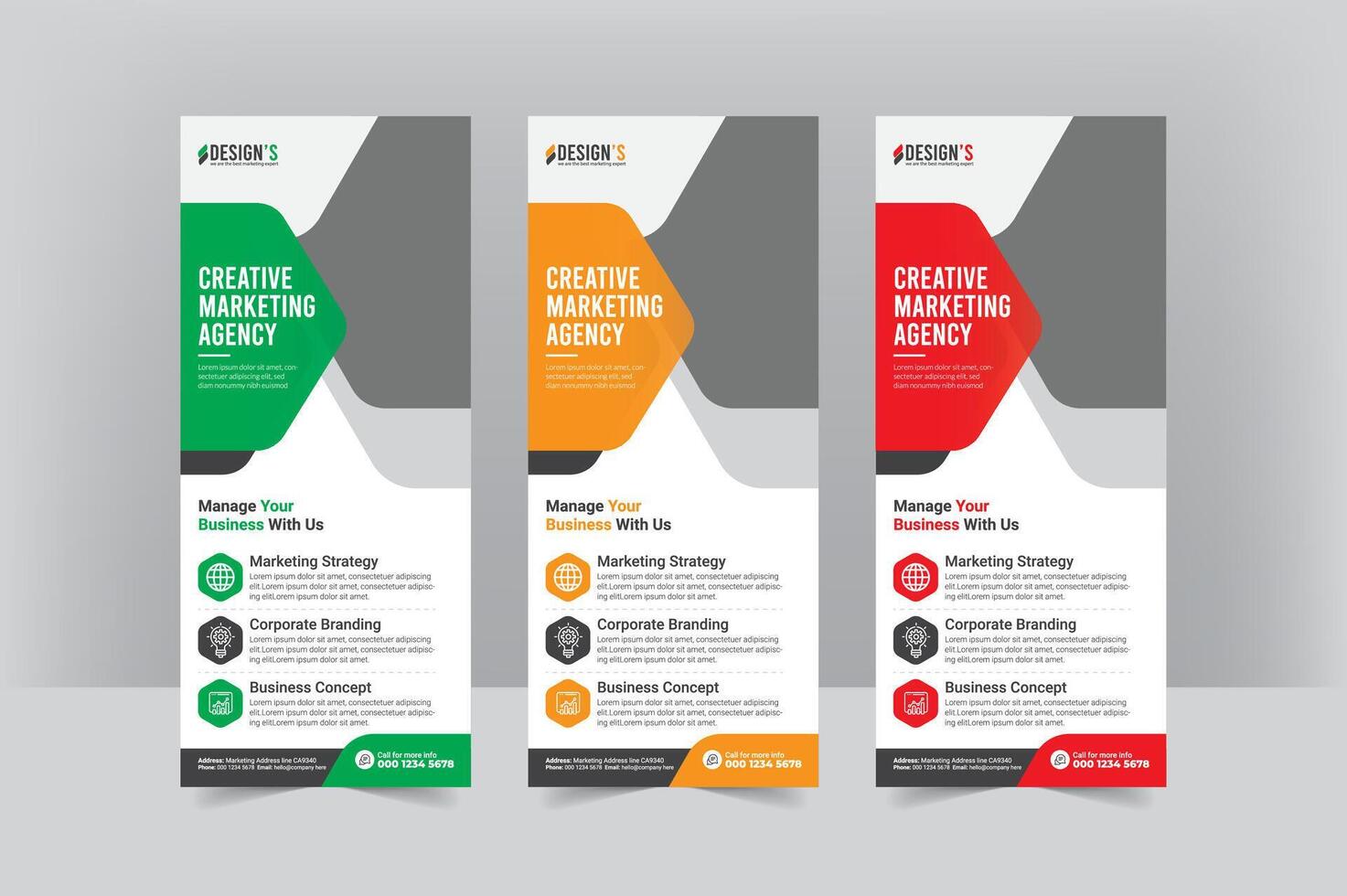 Elegant Corporate Roll-Up Banner Template vector